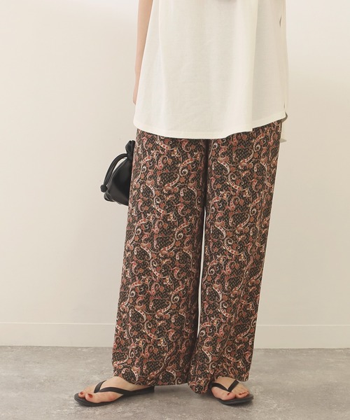 Factor=(ファクターイコール)の「ペイズリー柄イージーパンツ(その他パンツ・レディース・ブラック/グリーン・FREE)」の3枚目の写真