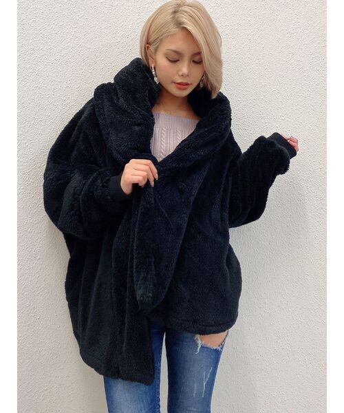 GYDA（ジェイダ）の「LOOSE BOA コート（その他アウター・レディース・オフホワイト/ブラック・FREE）」の16枚目の写真