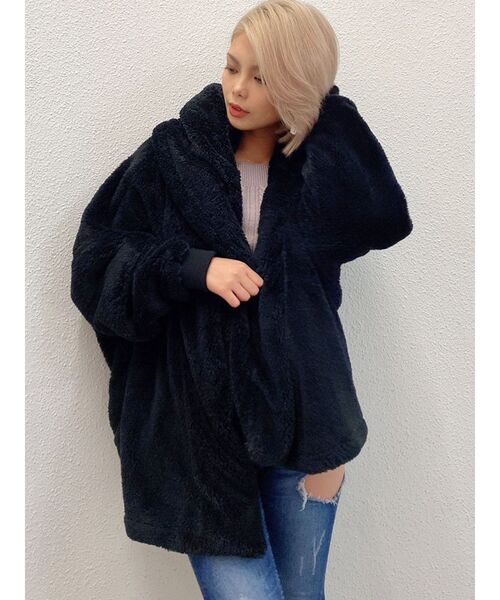 GYDA（ジェイダ）の「LOOSE BOA コート（その他アウター・レディース・オフホワイト/ブラック・FREE）」の17枚目の写真