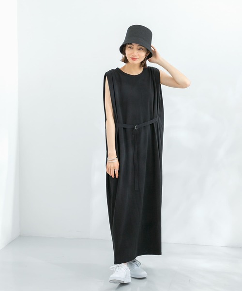 KBF（ケイビーエフ）の「ベルト付きショルダータックワンピース（ワンピース・レディース・ブラック/オフホワイト/グリーン・ONE）」の10枚目の写真