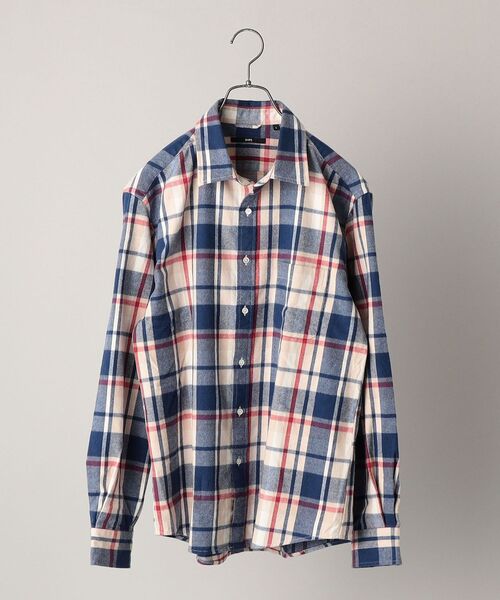 SHIPS（シップス）の「SHIPS: 播州織 フェザー チェック レギュラーカラー ネルシャツ（シャツ/ブラウス・メンズ・ベージュ/ネイビー/ブラウン/オリーブ・SMALL/MEDIUM/LARGE/X-LARGE）」の22枚目の写真