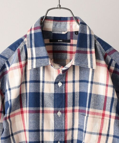 SHIPS（シップス）の「SHIPS: 播州織 フェザー チェック レギュラーカラー ネルシャツ（シャツ/ブラウス・メンズ・ベージュ/ネイビー/ブラウン/オリーブ・SMALL/MEDIUM/LARGE/X-LARGE）」の20枚目の写真