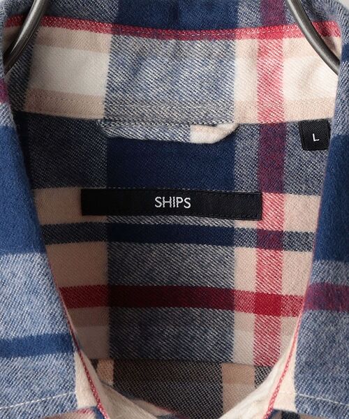 SHIPS（シップス）の「SHIPS: 播州織 フェザー チェック レギュラーカラー ネルシャツ（シャツ/ブラウス・メンズ・ベージュ/ネイビー/ブラウン/オリーブ・SMALL/MEDIUM/LARGE/X-LARGE）」の18枚目の写真