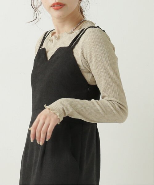 RAY CASSIN（レイカズン）の「透かしニットソーメロープルオーバー（Tシャツ/カットソー・レディース・カーキ/ブラウン/キナリ・FREE）」の4枚目の写真