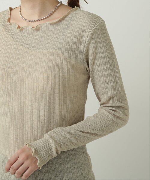 RAY CASSIN（レイカズン）の「透かしニットソーメロープルオーバー（Tシャツ/カットソー・レディース・カーキ/ブラウン/キナリ・FREE）」の11枚目の写真