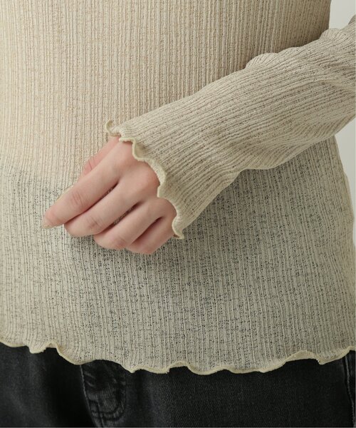 RAY CASSIN（レイカズン）の「透かしニットソーメロープルオーバー（Tシャツ/カットソー・レディース・カーキ/ブラウン/キナリ・FREE）」の12枚目の写真