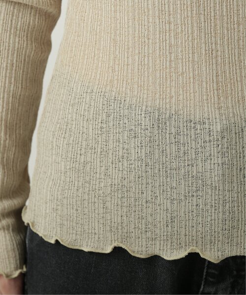 RAY CASSIN（レイカズン）の「透かしニットソーメロープルオーバー（Tシャツ/カットソー・レディース・カーキ/ブラウン/キナリ・FREE）」の13枚目の写真
