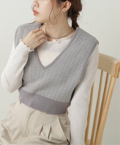 RAY CASSIN（レイカズン）の「透かしニットソーメロープルオーバー（Tシャツ/カットソー・レディース・カーキ/ブラウン/キナリ・FREE）」の19枚目の写真