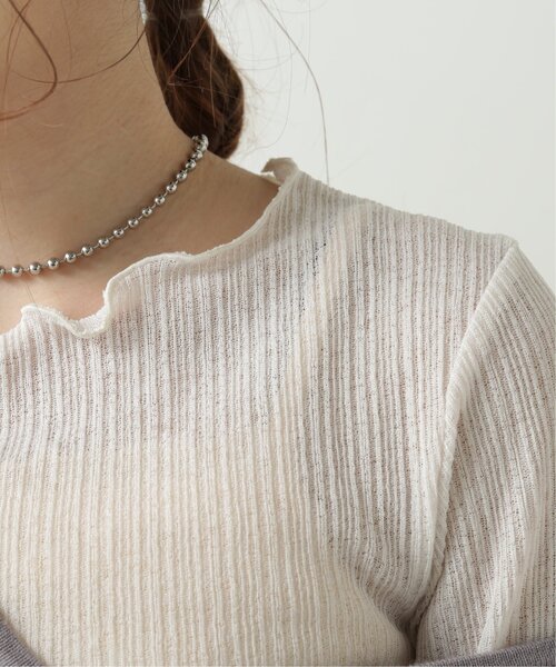 RAY CASSIN（レイカズン）の「透かしニットソーメロープルオーバー（Tシャツ/カットソー・レディース・カーキ/ブラウン/キナリ・FREE）」の22枚目の写真