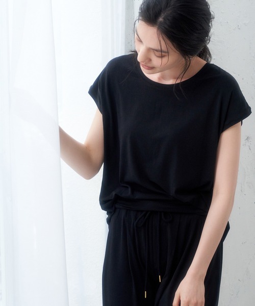 セール セットアップ対応 ソフトリッチ天竺フレンチスリーブトップス Tシャツ カットソー Rope Picnic ロペピクニック のファッション通販 Zozotown