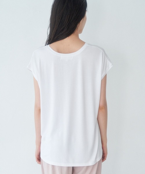 ROPE' PICNIC(ロペピクニック)の「【セットアップ対応】ソフトリッチ天竺フレンチスリーブトップス(Tシャツ/カットソー・レディース・ブラック/ホワイト/オリーブ/ピンク系その他2・38)」の14枚目の写真