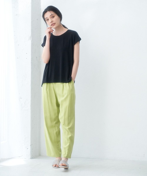ROPE' PICNIC(ロペピクニック)の「【セットアップ対応】ソフトリッチ天竺フレンチスリーブトップス(Tシャツ/カットソー・レディース・ブラック/ホワイト/オリーブ/ピンク系その他2・38)」の22枚目の写真