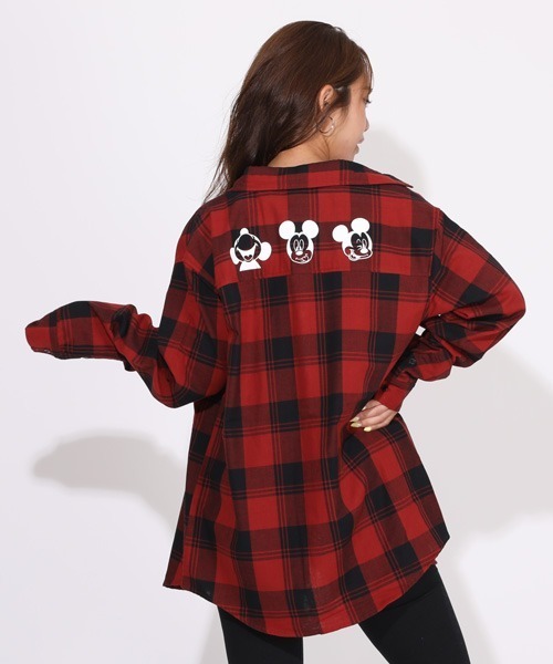 親子お揃い ディズニー バックプリントチェックシャツ 5394A（シャツ 