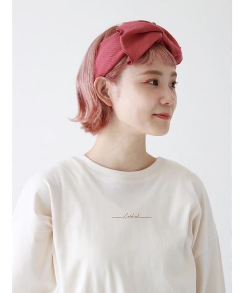 ehka sopo（エヘカソポ）の「リブリボンターバン（ヘアバンド・レディース・ピンク/ブラウン/ベージュ・ﾌﾘ-）」の8枚目の写真
