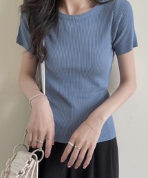 リブ半袖Tシャツ