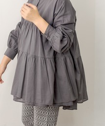 PUAL CE CIN | 強撚コットン2重プルオーバーブラウス(シャツ/ブラウス)