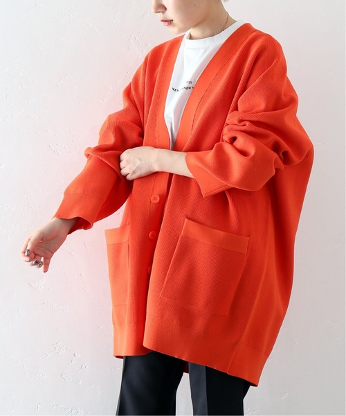 JOINT WORKS(ジョイントワークス)の「J-カタアゼVネックカーディガン(カーディガン/ボレロ・レディース・ブラック/ネイビー/オレンジ・FREE)」の3枚目の写真