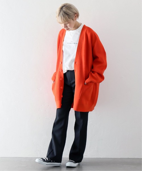 JOINT WORKS(ジョイントワークス)の「J-カタアゼVネックカーディガン(カーディガン/ボレロ・レディース・ブラック/ネイビー/オレンジ・FREE)」の4枚目の写真