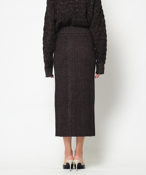 SPIRALGIRL（スパイラルガール）の「ZIP付きリブニットロングスカート（スカート・レディース・ブラック/グリーン・FREE）」の15枚目の写真