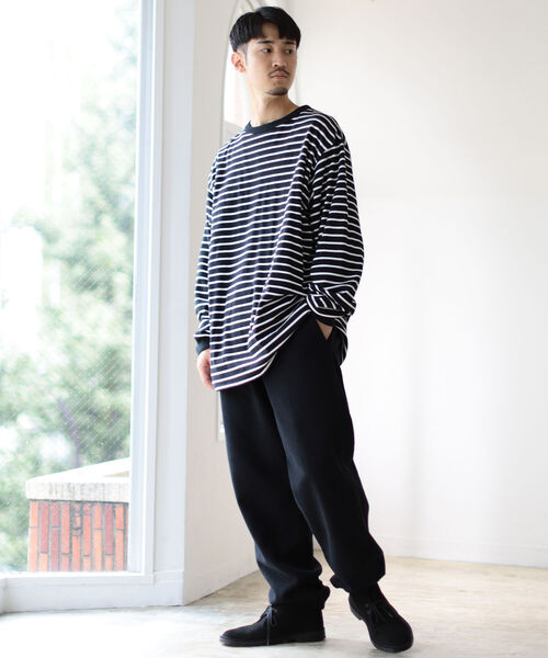BEAMS バギー スウェットパンツ セットアップ ブラック B:MING by BEAMS（ビーミング by ビームス）ユーティリティ