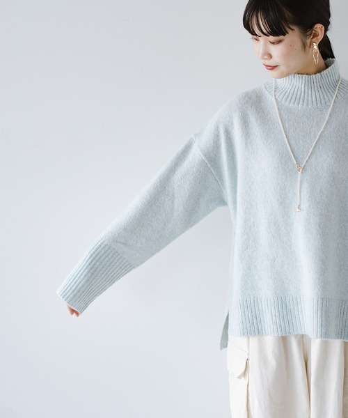 haco!(ハコ)の「軽くて肩こり知らず!全てを包む優しいビッグシルエットハイネックニット(ニット/セーター・レディース・ネイビー/ライトブルー/アイボリー・LARGE/MEDIUM/SMALL/X-LARGE)」の16枚目の写真