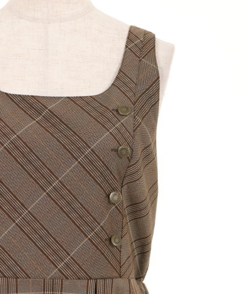 axes femme（アクシーズファム）の「Ｗ釦フィッシュテールＪＳＫ（ジャンパースカート・レディース・チャコール/マスタード/ブラウン・MEDIUM）」の13枚目の写真