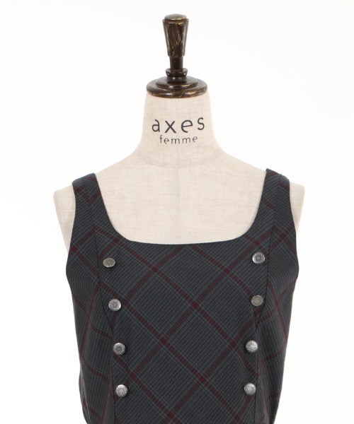 axes femme（アクシーズファム）の「Ｗ釦フィッシュテールＪＳＫ（ジャンパースカート・レディース・チャコール/マスタード/ブラウン・MEDIUM）」の18枚目の写真