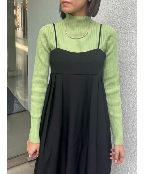 titivate（ティティベイト）の「ランダムリブハイネックニット（ニット/セーター・レディース・ピンク/ライトベージュ/オレンジ系その他/グリーン/パープル/オレンジ/ブルー/グレイッシュベージュ/ライトピンク/ライトグレー/ブラック/ネイビー/チャコール/レッド/ライトグリーン・S/M/L）」の19枚目の写真