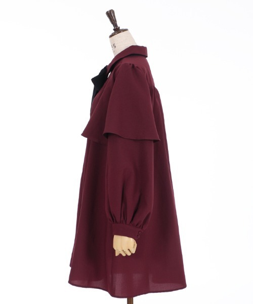 axes femme（アクシーズファム）の「ケープデザインワンピース（ワンピース・レディース・ラベンダー/ワイン/ブラック・MEDIUM）」の6枚目の写真