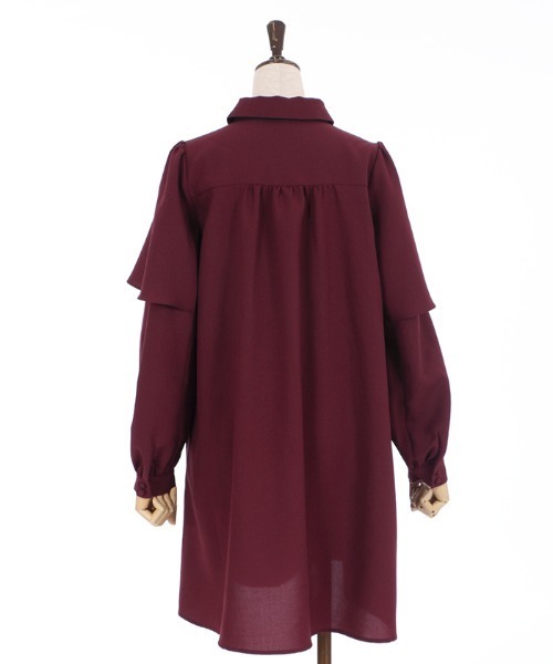 axes femme（アクシーズファム）の「ケープデザインワンピース（ワンピース・レディース・ラベンダー/ワイン/ブラック・MEDIUM）」の7枚目の写真