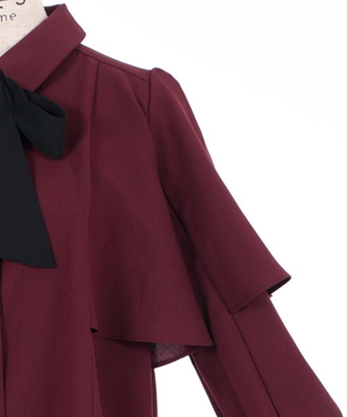 axes femme（アクシーズファム）の「ケープデザインワンピース（ワンピース・レディース・ラベンダー/ワイン/ブラック・MEDIUM）」の11枚目の写真