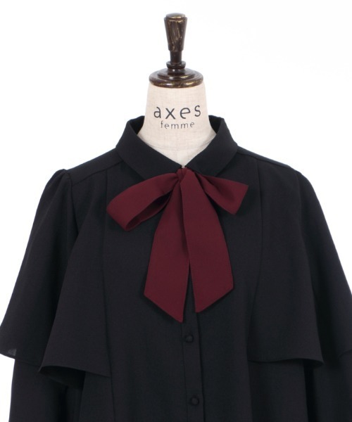 axes femme（アクシーズファム）の「ケープデザインワンピース（ワンピース・レディース・ラベンダー/ワイン/ブラック・MEDIUM）」の18枚目の写真