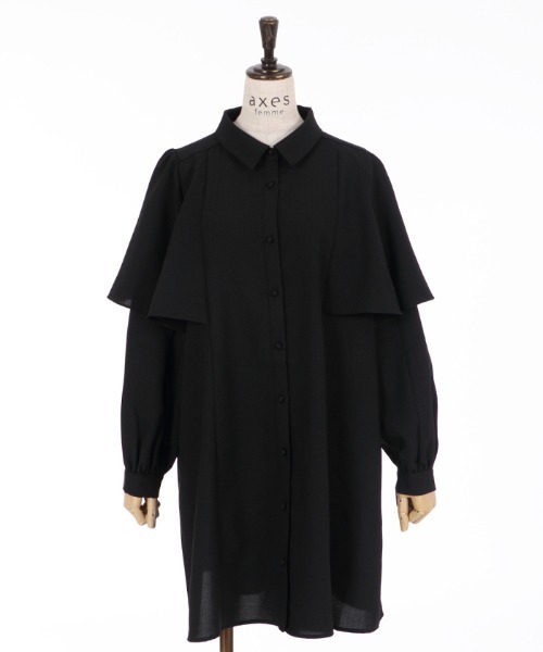 axes femme（アクシーズファム）の「ケープデザインワンピース（ワンピース・レディース・ラベンダー/ワイン/ブラック・MEDIUM）」の20枚目の写真