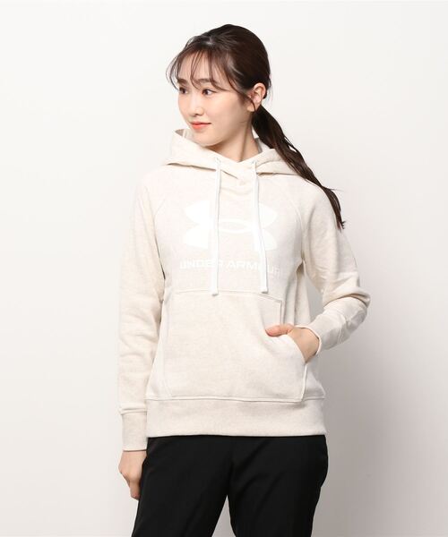 UNDER ARMOUR（アンダーアーマー）の「アンダーアーマー  UA Rival Fleece Logo Hoodie（パーカー・レディース・ブラック/ライラック/クリーム・S/XL/L/M）」の3枚目の写真