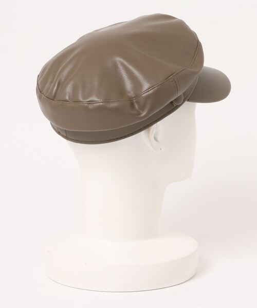 ANAP(アナップ)の「フェイクレザーキャスケット(キャスケット・レディース・ブラック/グレイッシュベージュ・FREE)」の6枚目の写真