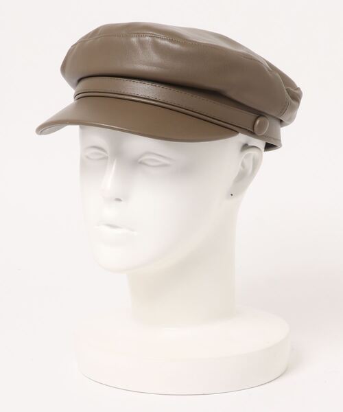 ANAP(アナップ)の「フェイクレザーキャスケット(キャスケット・レディース・ブラック/グレイッシュベージュ・FREE)」の10枚目の写真