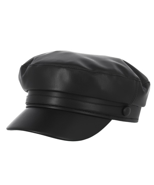 ANAP(アナップ)の「フェイクレザーキャスケット(キャスケット・レディース・ブラック/グレイッシュベージュ・FREE)」の5枚目の写真