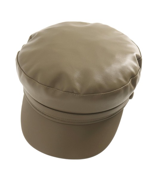 ANAP(アナップ)の「フェイクレザーキャスケット(キャスケット・レディース・ブラック/グレイッシュベージュ・FREE)」の3枚目の写真