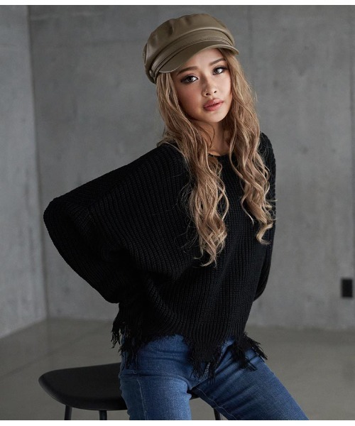 ANAP(アナップ)の「フェイクレザーキャスケット(キャスケット・レディース・ブラック/グレイッシュベージュ・FREE)」の15枚目の写真