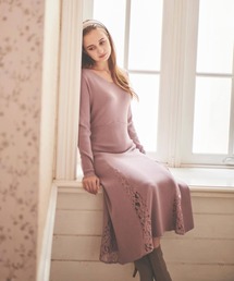 NOELA | レース切替ニットワンピース(ワンピース)