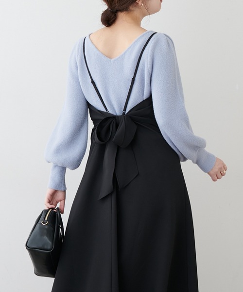 natural couture(ナチュラルクチュール)の「マシュマロフェザー前後2WAY柔らかニット(ニット/セーター・レディース・アイボリー/サックスブルー/パープル/グレイッシュベージュ/ピンク/ミント・FREE)」の21枚目の写真