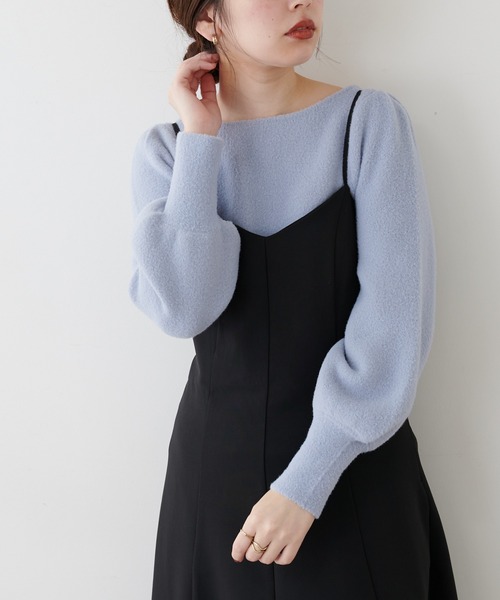 natural couture(ナチュラルクチュール)の「マシュマロフェザー前後2WAY柔らかニット(ニット/セーター・レディース・アイボリー/サックスブルー/パープル/グレイッシュベージュ/ピンク/ミント・FREE)」の22枚目の写真