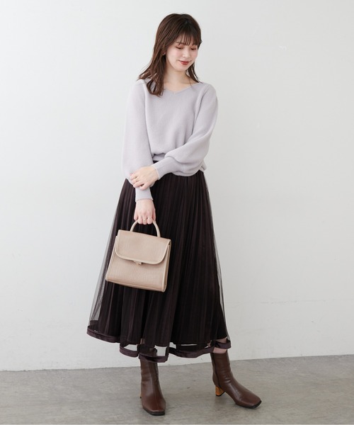 natural couture(ナチュラルクチュール)の「マシュマロフェザー前後2WAY柔らかニット(ニット/セーター・レディース・アイボリー/サックスブルー/パープル/グレイッシュベージュ/ピンク/ミント・FREE)」の13枚目の写真