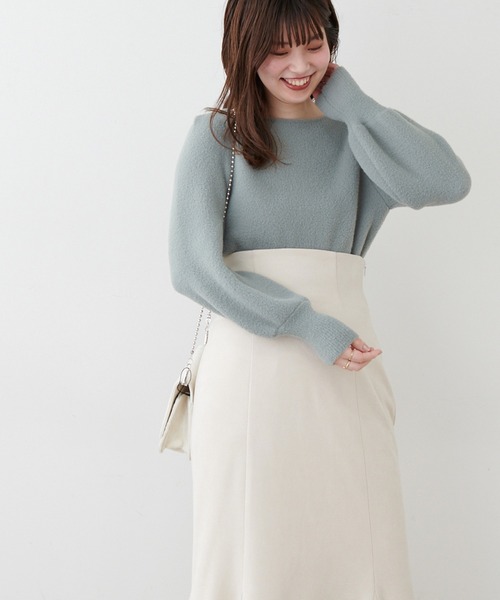 natural couture(ナチュラルクチュール)の「マシュマロフェザー前後2WAY柔らかニット(ニット/セーター・レディース・アイボリー/サックスブルー/パープル/グレイッシュベージュ/ピンク/ミント・FREE)」の17枚目の写真