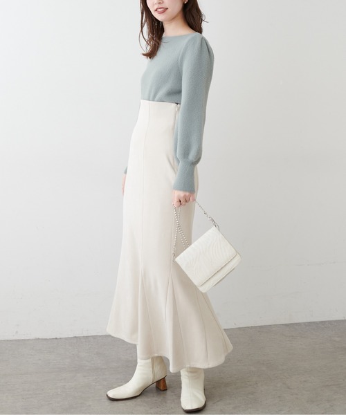 natural couture(ナチュラルクチュール)の「マシュマロフェザー前後2WAY柔らかニット(ニット/セーター・レディース・アイボリー/サックスブルー/パープル/グレイッシュベージュ/ピンク/ミント・FREE)」の18枚目の写真