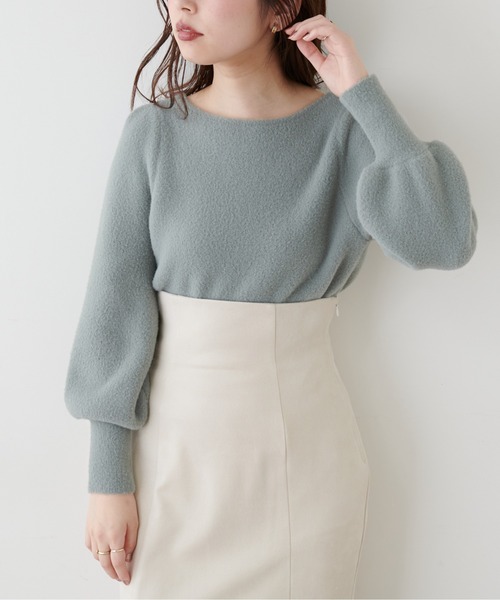 natural couture(ナチュラルクチュール)の「マシュマロフェザー前後2WAY柔らかニット(ニット/セーター・レディース・アイボリー/サックスブルー/パープル/グレイッシュベージュ/ピンク/ミント・FREE)」の16枚目の写真