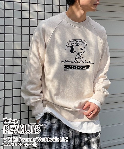 PAGEBOY（ページボーイ）の「SNOOPYラグランスウェット（スウェット・レディース・チャコールグレー/レッド/グリーン/オートミール・FREE）」の14枚目の写真