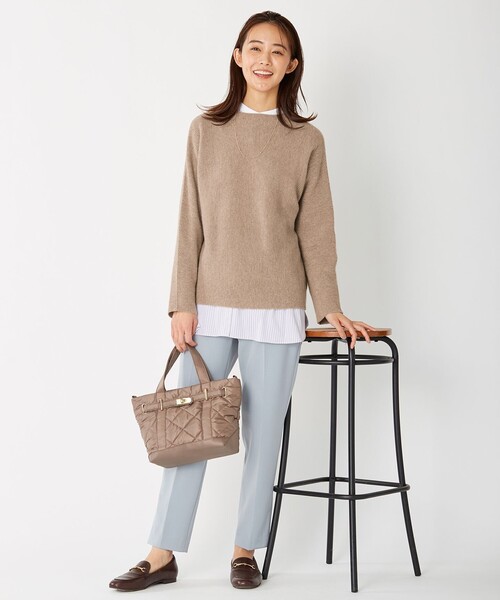 J.PRESS Ladies(J.プレス レディス)の「【洗える】SOMELOS JOYCE バンドカラー ブラウス(シャツ/ブラウス・レディース・ライトグリーン系1/ネイビー系1/ふじ色系1・XS)」の14枚目の写真