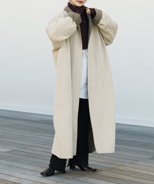 Kastane（カスタネ）の「リバーシブルチェスターロングコート（チェスターコート・レディース・アイボリー・1/2）」の22枚目の写真