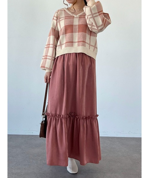 SLURR(スラ―)の「【マシンウォッシャブル】Vネックショート丈ニット(ニット/セーター・レディース・ブラック/アイボリー/キャメル/その他8・FREE)」の22枚目の写真